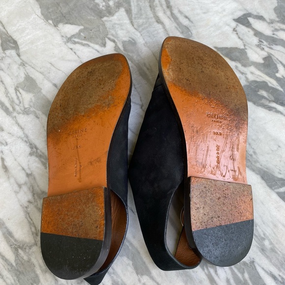 Celine black suede flat suede sandals, sz 39.5 - Picture 7 of 9
